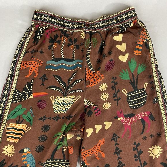 FARM Rio Brown Wide Leg Pants with Animal Print - Picture 13 of 16